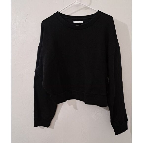 Reformation Hunter Cropped Sweatshirt Black - Picture 2 of 9